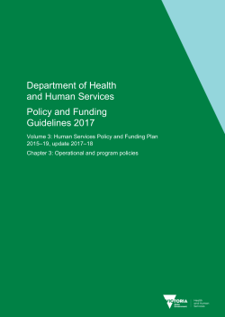 How to use Volume 3 of the Policy and Funding Guidelines