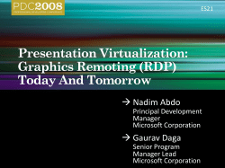 Presentation Virtualization: Graphics Remoting Today and Tomorrow