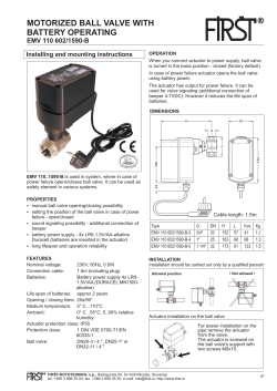 MOTORIZED BALL VALVE WITH BATTERY OPERATING