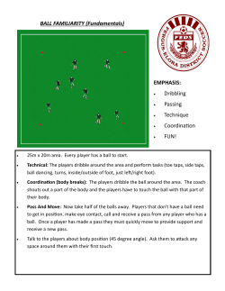BALL FAMILIARITY (Fundamentals) EMPHASIS: Dribbling Passing
