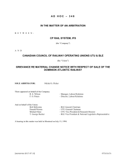 AH 348: DAR - Canadian Railway Office of Arbitration