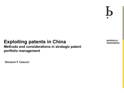 Devising a patenting strategy for China