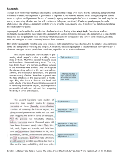 Paragraphs Though most people view the thesis