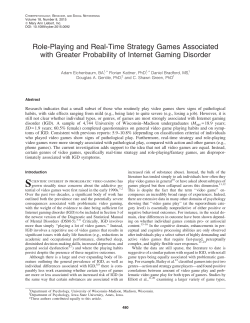 Role-Playing and Real-Time Strategy Games Associated with