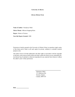 Volodymyr Mnih Title of Thesis: Efficient Stopping Rules Degree