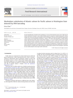 Marketplace substitution of Atlantic salmon for Pacific salmon in