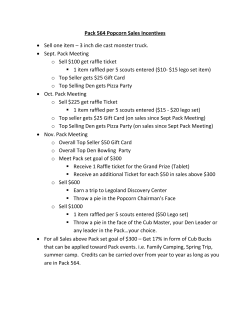 Pack 564 Popcorn Sales Incentives • Sell one item