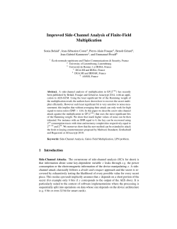 Improved Side-Channel Analysis of Finite