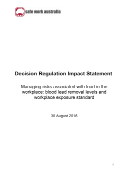 Decision Regulation Impact Statement
