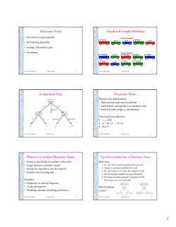 Decision Trees Another Example Problem A Decision Tree Decision