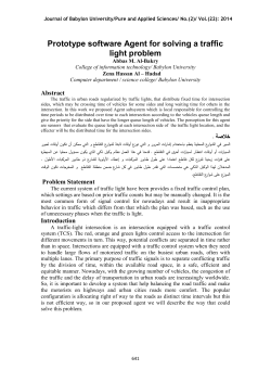 Prototype software Agent for solving a traffic light problem