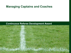 Managing Coaches and Captains