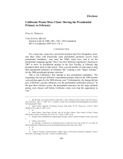 Elections California Wants More Clout: Moving the Presidential
