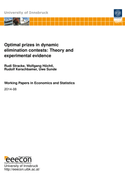 Optimal prizes in dynamic elimination contests: Theory and