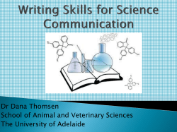 Scientific Writing - The University of Adelaide