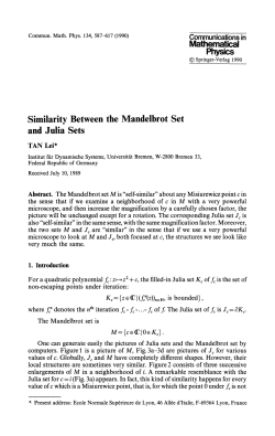 Mathematical Physics Similarity Between the Mandelbrot Set and