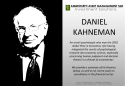daniel kahneman - Ambrosetti Asset Management