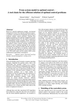 From system model to optimal control - A tool chain for