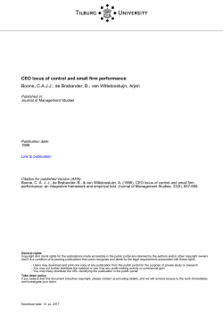 Tilburg University CEO locus of control and small