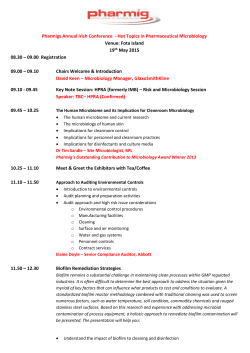 Pharmigs Annual Irish Conference - Hot Topics in Pharmaceutical