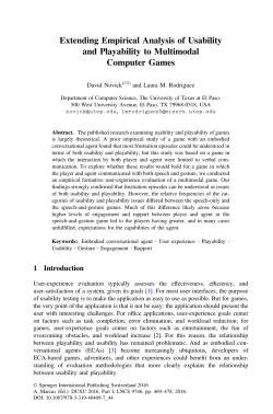 Extending Empirical Analysis of Usability and Playability to