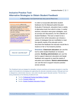 Inclusive Practice Tool: Alternative Strategies to Obtain Student