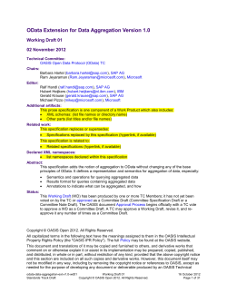 OData Extension for Data Aggregation Version 1.0