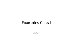 Examples Class I