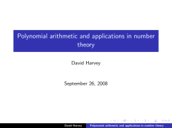 Polynomial arithmetic and applications in number theory