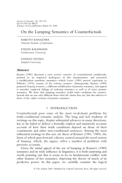 On the Lumping Semantics of Counterfactuals