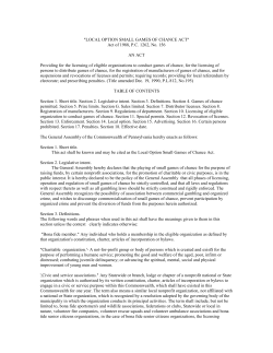 "LOCAL OPTION SMALL GAMES OF CHANCE ACT" Act of 1988