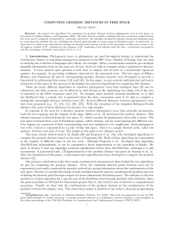 COMPUTING GEODESIC DISTANCES IN TREE SPACE 1