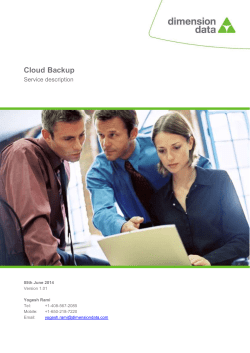 Cloud Backup Service Description