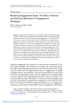 The Role of Intrinsic and Extrinsic Motivation in Engagement