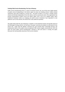 Funding Public Service Broadcasting: The Case of Norway Public