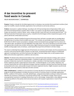 A tax incentive to prevent food waste in Canada