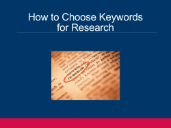 How to Choose Keywords for Research