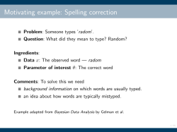 Motivating example: Spelling correction