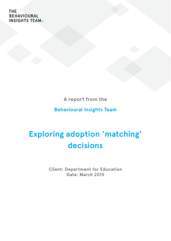 Exploring adoption `matching` decisions