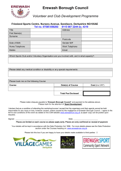 Erewash Borough Council Volunteer and Club Development