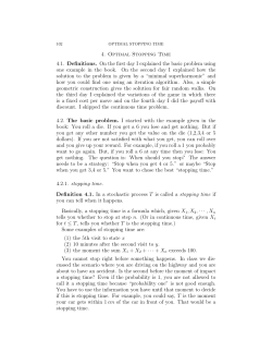 4. Optimal Stopping Time 4.1. Definitions. On the first day