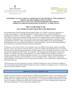 private kinship care: an underutilized child