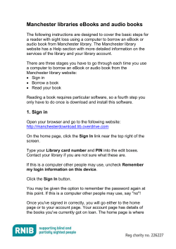 Manchester libraries eBooks and audio books