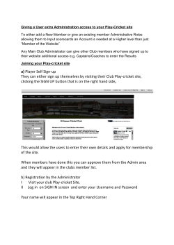 a) Player Self Sign-up They can either sign up themselves by visiting
