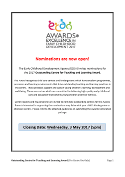 Outstanding Centre for Teaching and Learning Award.