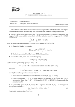 PROBABILITY I : Hubert Lacoin : Enrique Ch&aacute;vez Sarmiento = E[X|G