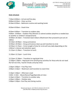 Daily Schedule 7:30am-8:00am &ndash; Arrival and free play 8:00am