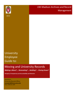 Moving and University Records - UW