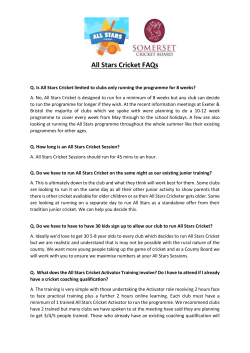 All Stars Cricket FAQs - Somerset Cricket Board
