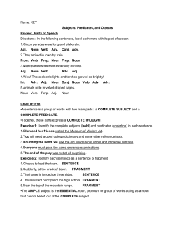 Grammar Ch 18 Notes ANSWERS